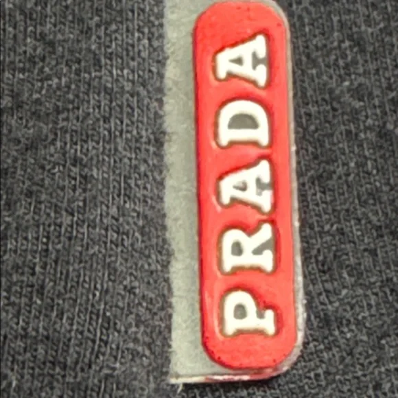 PRADA Black T-Shirt Tee Shirt Red Label Vintage M Designer Luxury Short Sleeve - Picture 5 of 6